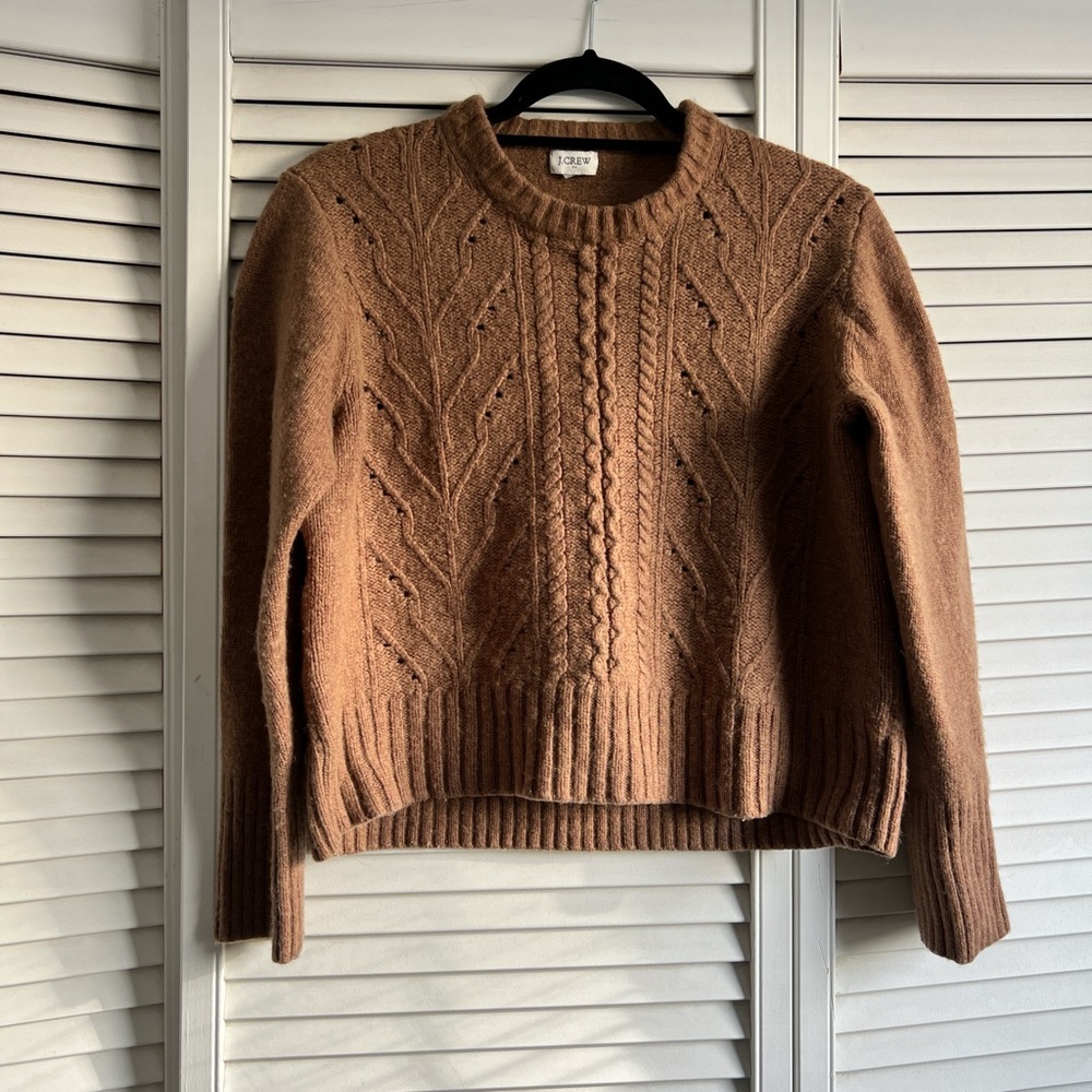 J. Crew Chestnut Cable Knit Sweater